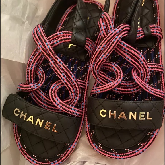 CHANEL Shoes - Chanel 20 Dad Cord Rope Quilted CC  Strap Sandal